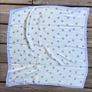 Talbots Polka Dot Scarf Yellow & Gray Polyester 23 x 23